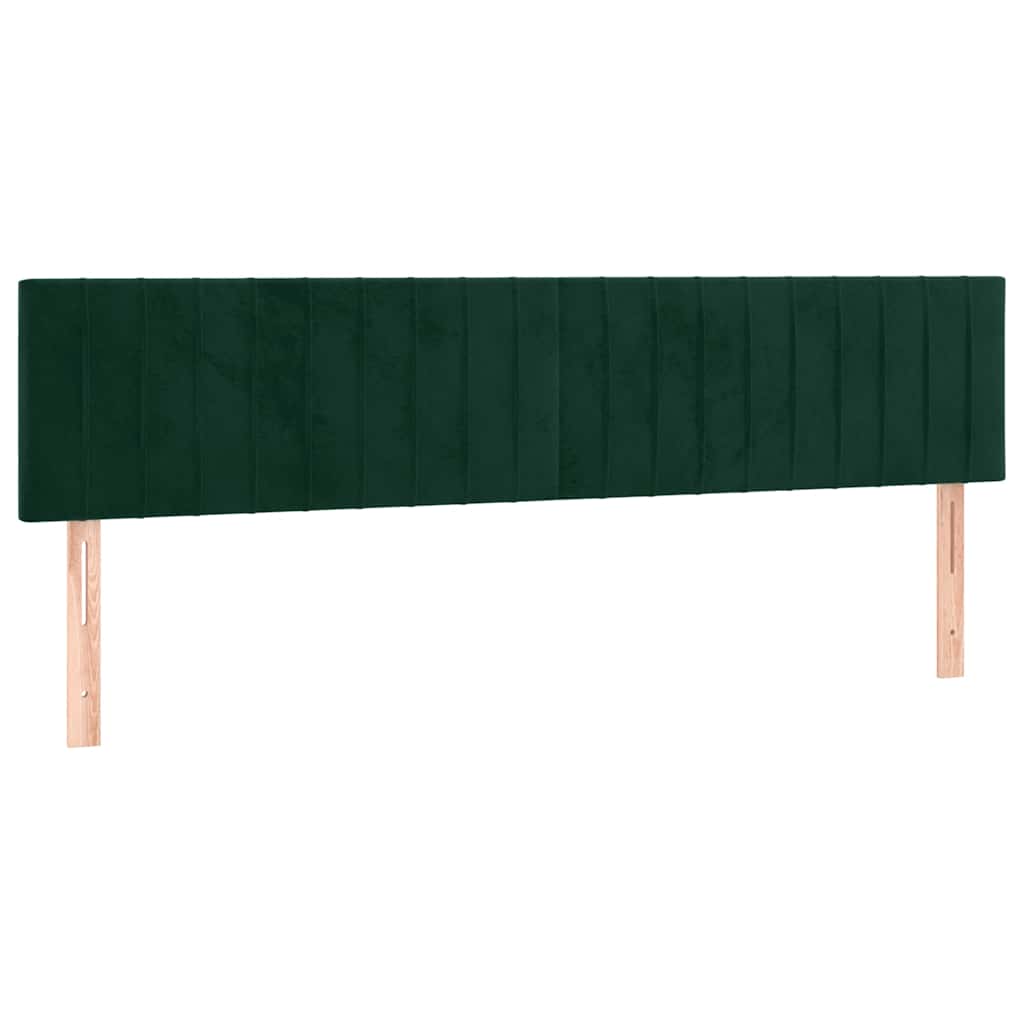 sengegavle 200x5x78/88 cm fløjl mørkegrøn