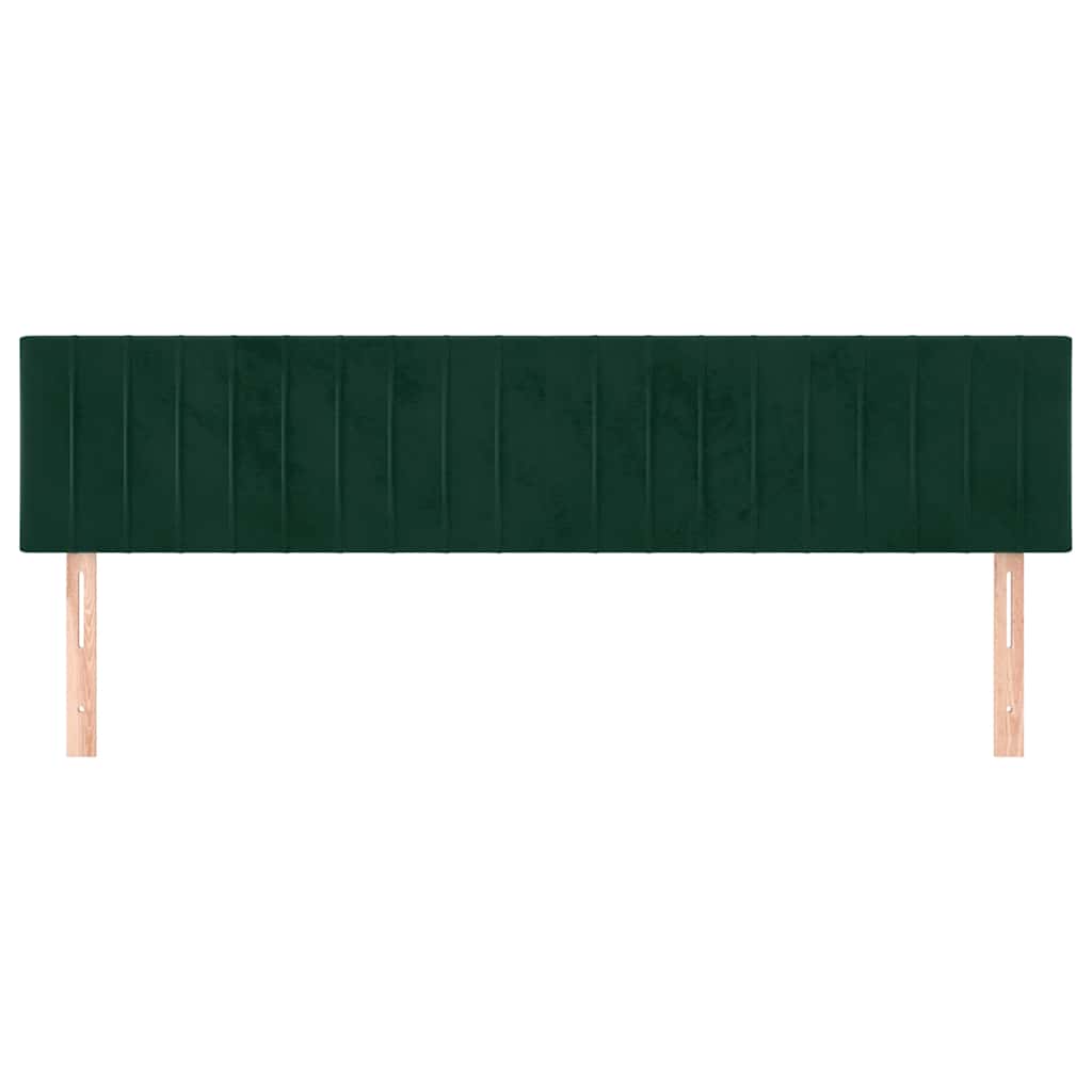 sengegavle 200x5x78/88 cm fløjl mørkegrøn