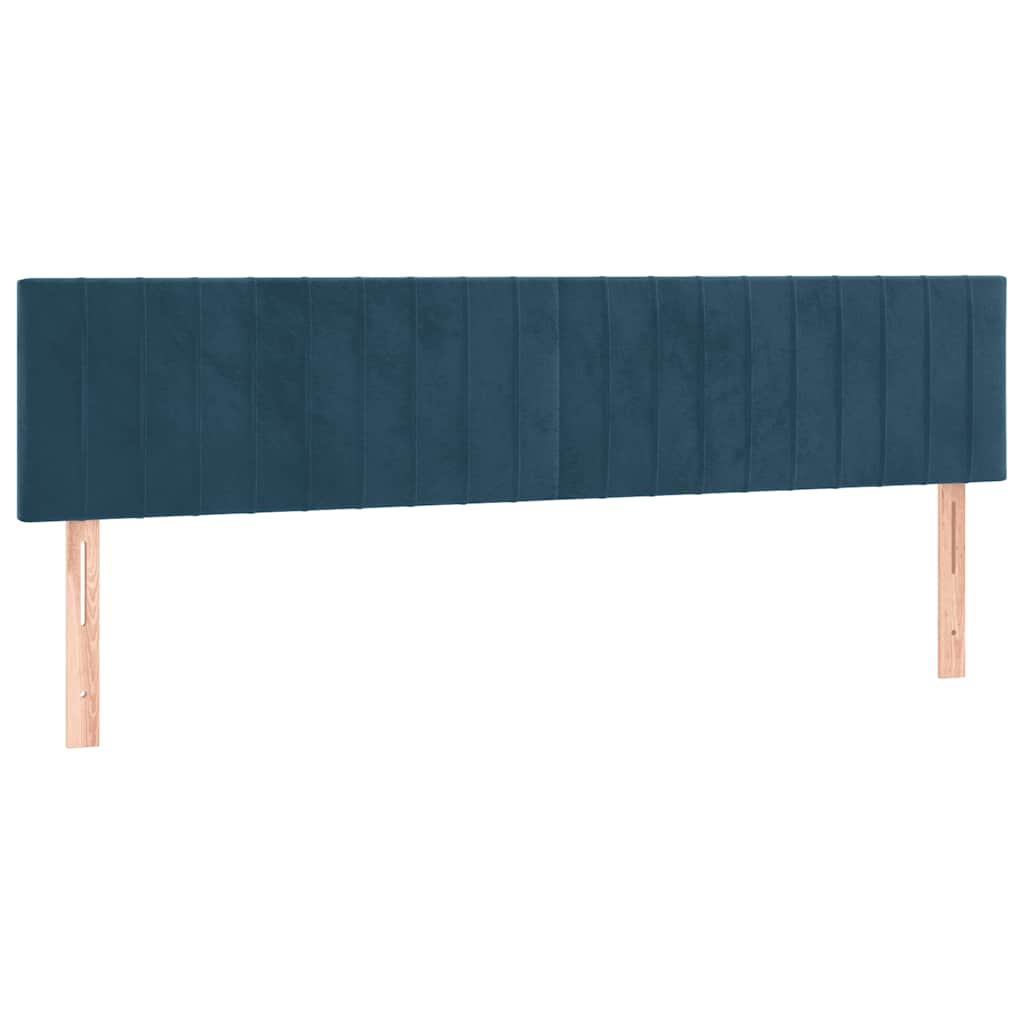 sengegavle 200x5x78/88 cm fløjl mørkeblå
