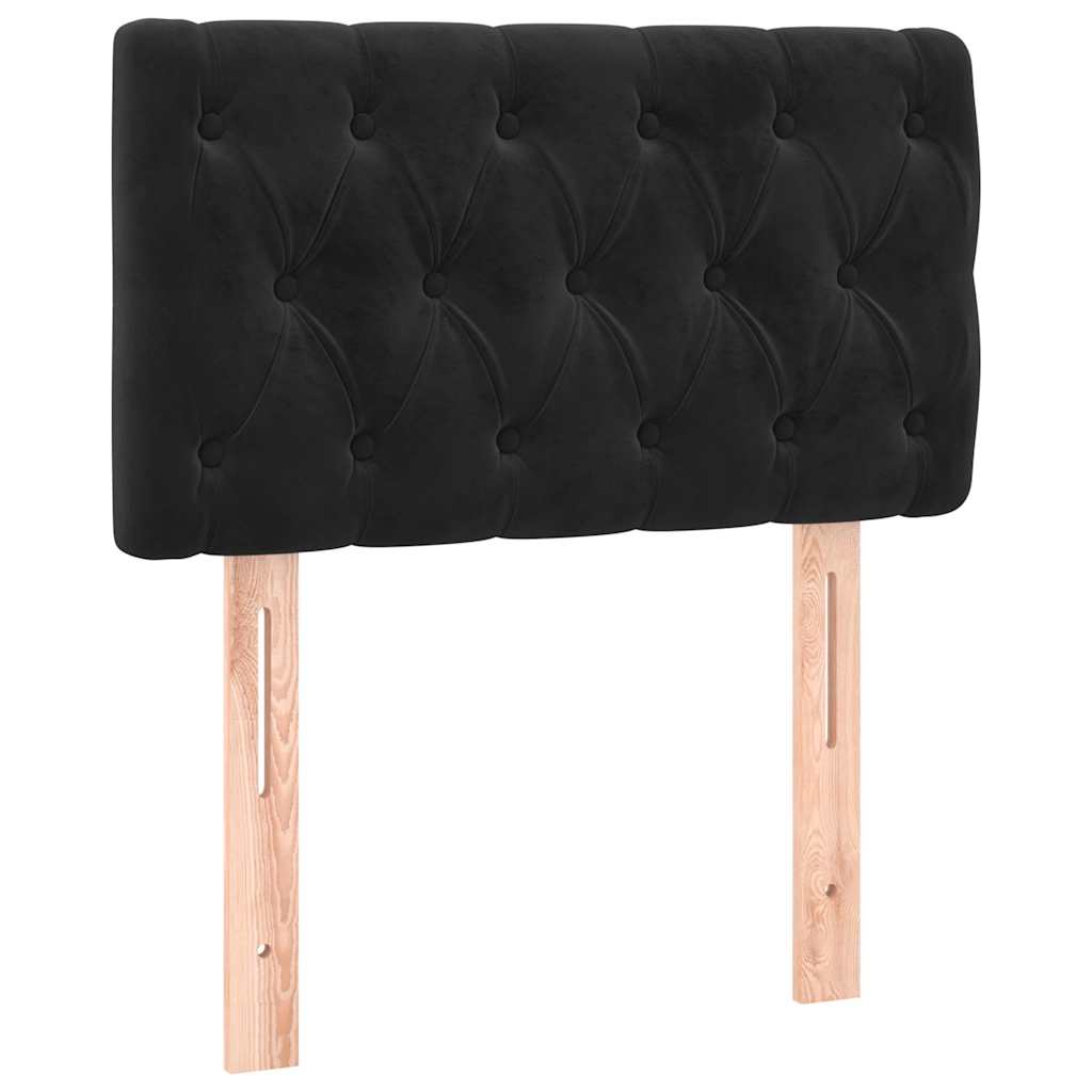 sengegavl 80x7x78/88 cm fløjl sort