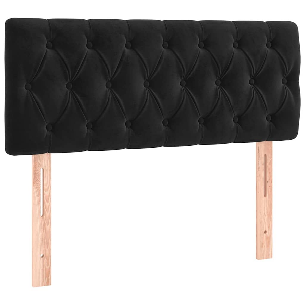 sengegavl 90x7x78/88 cm fløjl sort