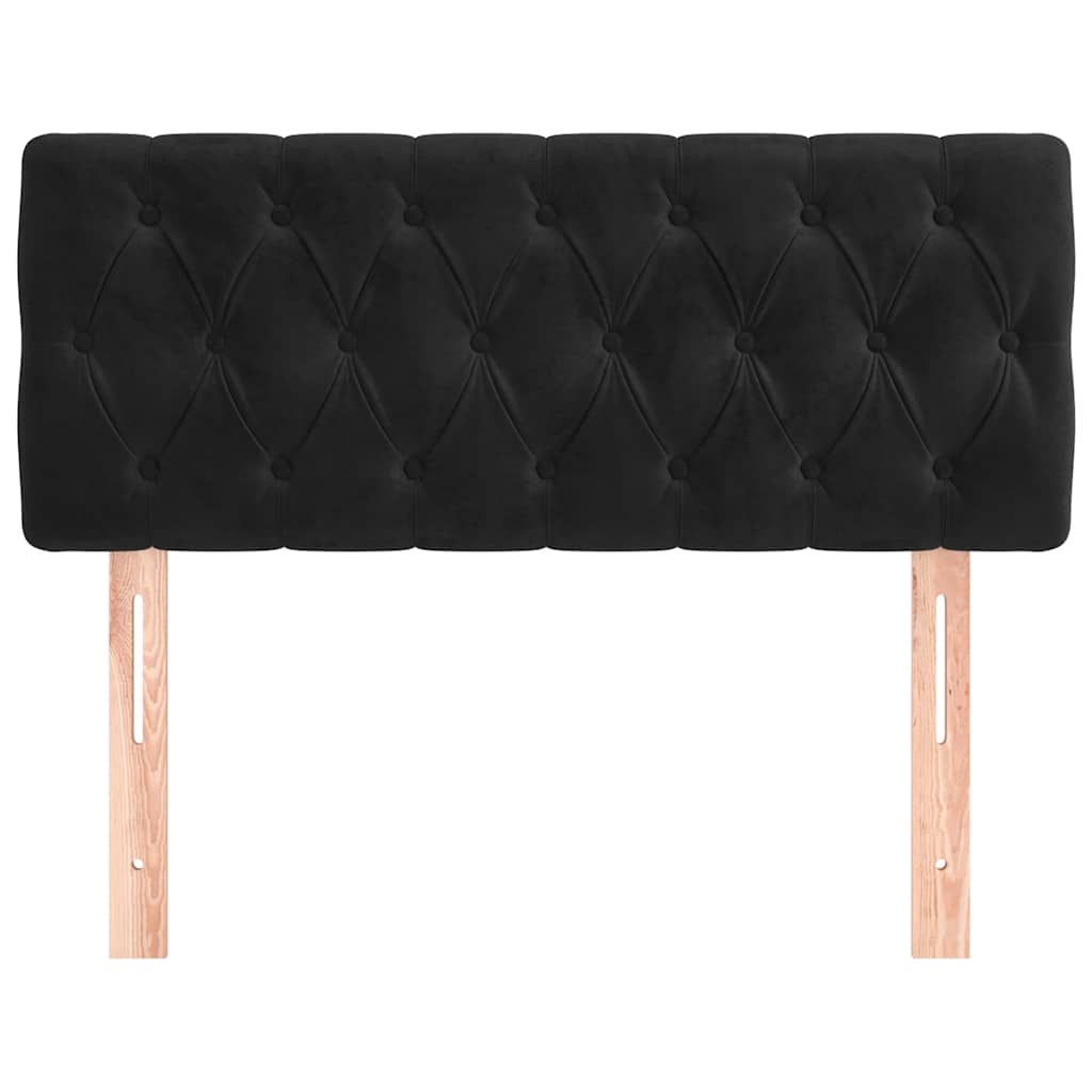 sengegavl 90x7x78/88 cm fløjl sort