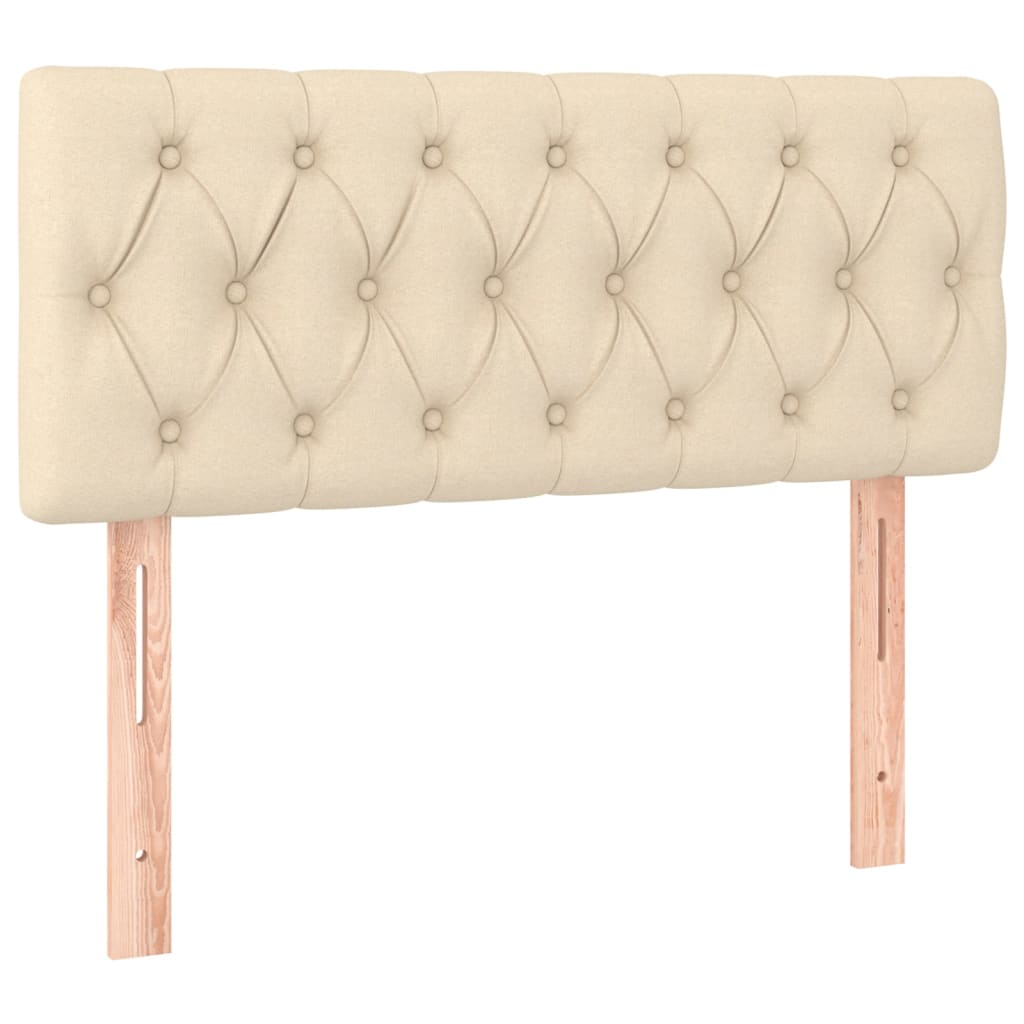 sengegavl 100x7x78/88 cm stof cremefarvet