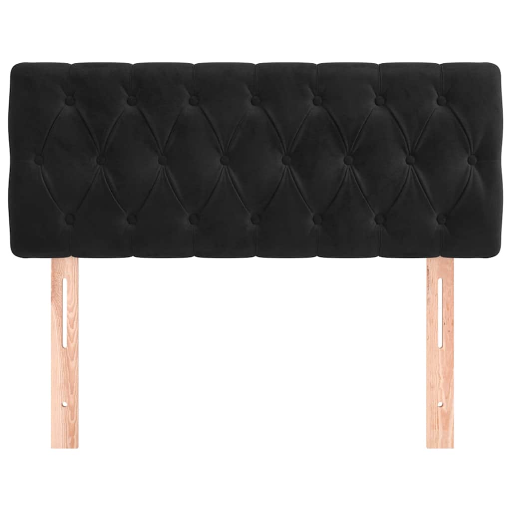 sengegavl 100x7x78/88 cm fløjl sort