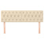 sengegavle 144x7x78/88 cm stof cremefarvet