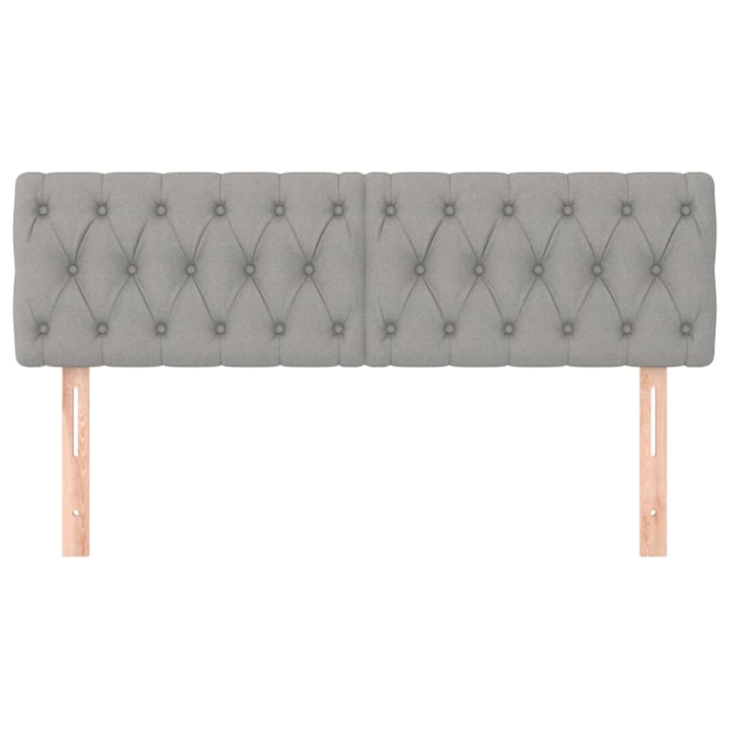 sengegavle 160x7x78/88 cm stof lysegrå