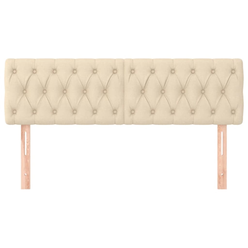 sengegavle 160x7x78/88 cm stof cremefarvet