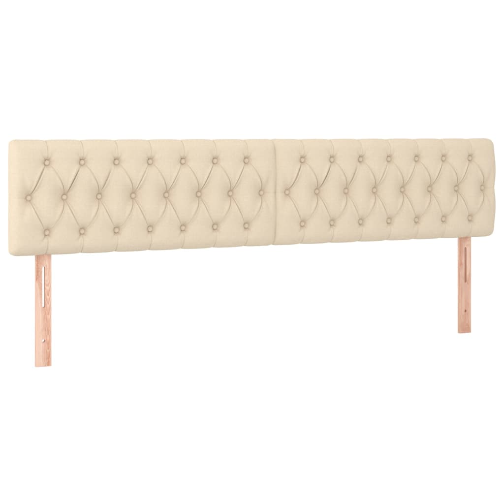 sengegavle 180x7x78/88 cm stof cremefarvet
