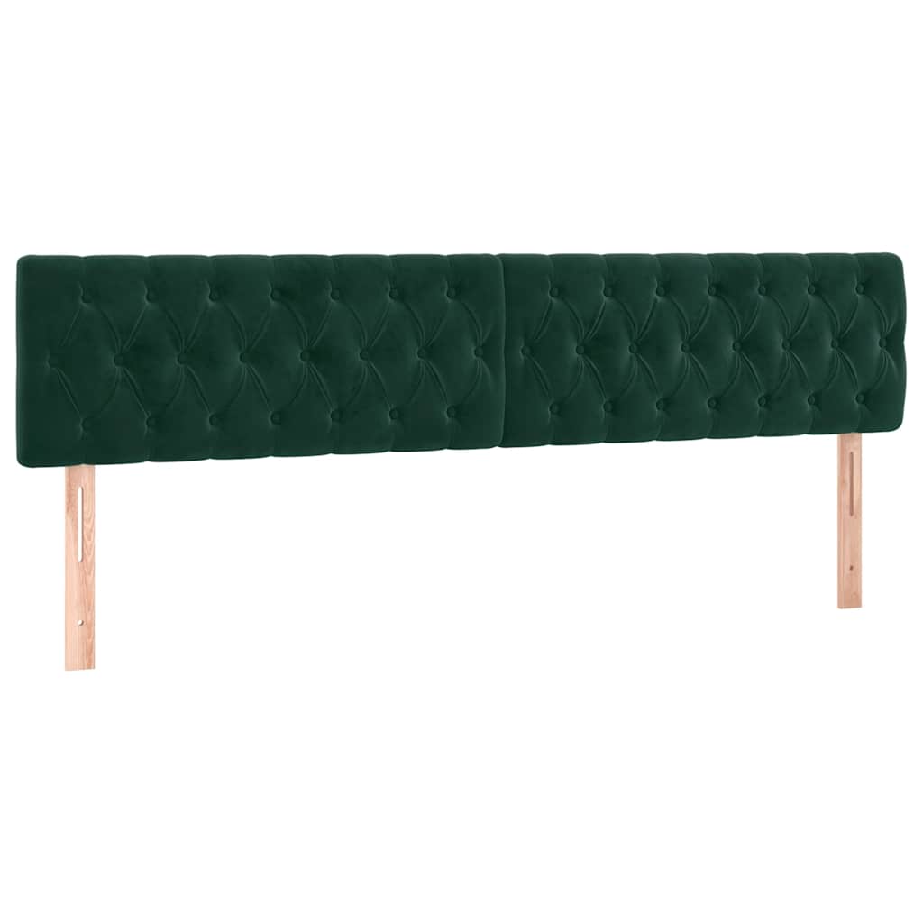 sengegavle 180x7x78/88 cm fløjl mørkegrøn