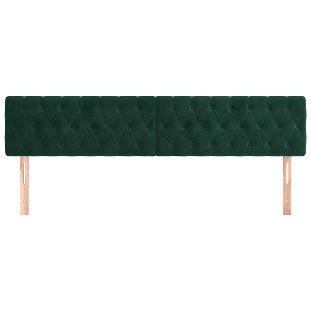 sengegavle 180x7x78/88 cm fløjl mørkegrøn