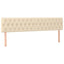 sengegavle 200x7x78/88 cm stof cremefarvet