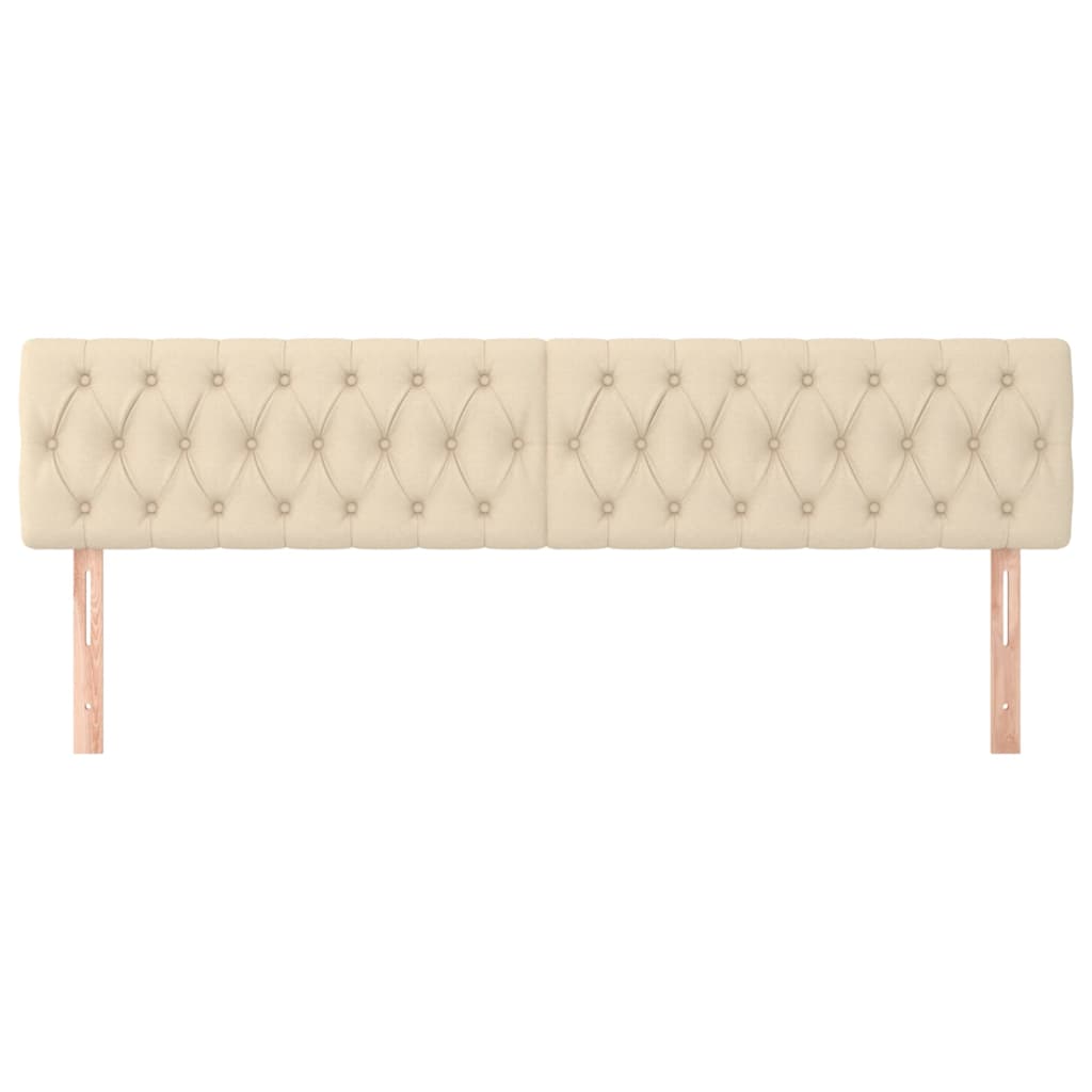 sengegavle 200x7x78/88 cm stof cremefarvet