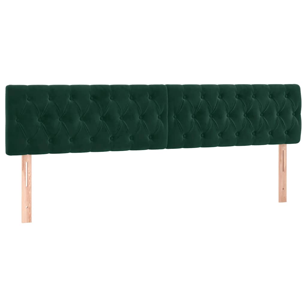 sengegavle 200x7x78/88 cm fløjl mørkegrøn