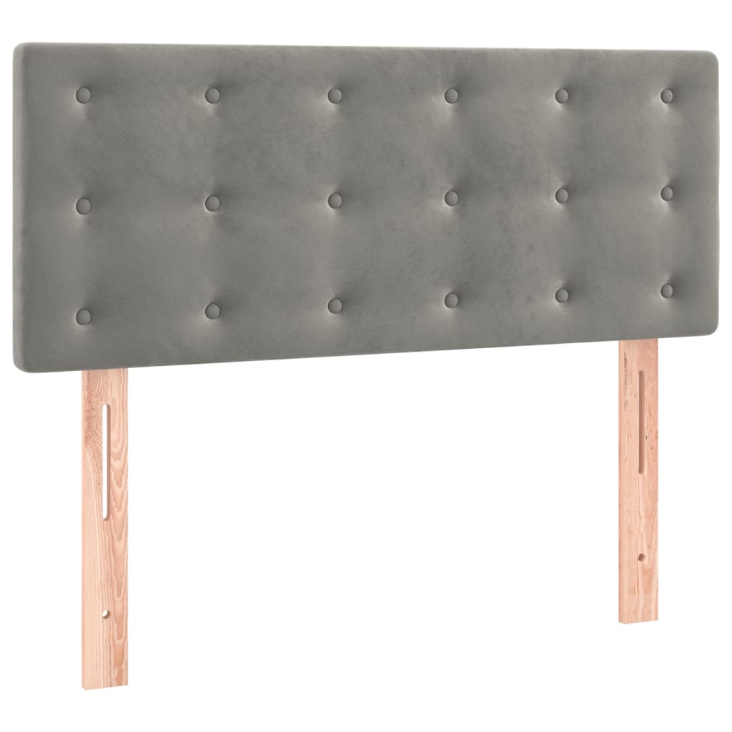 sengegavl 80x5x78/88 cm fløjl lysegrå