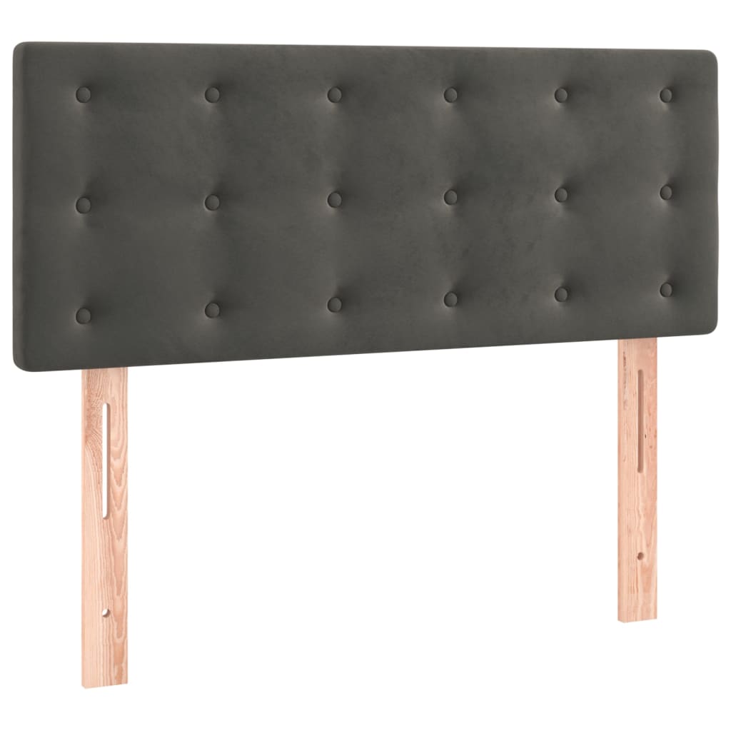 sengegavl 80x5x78/88 cm fløjl mørkegrå