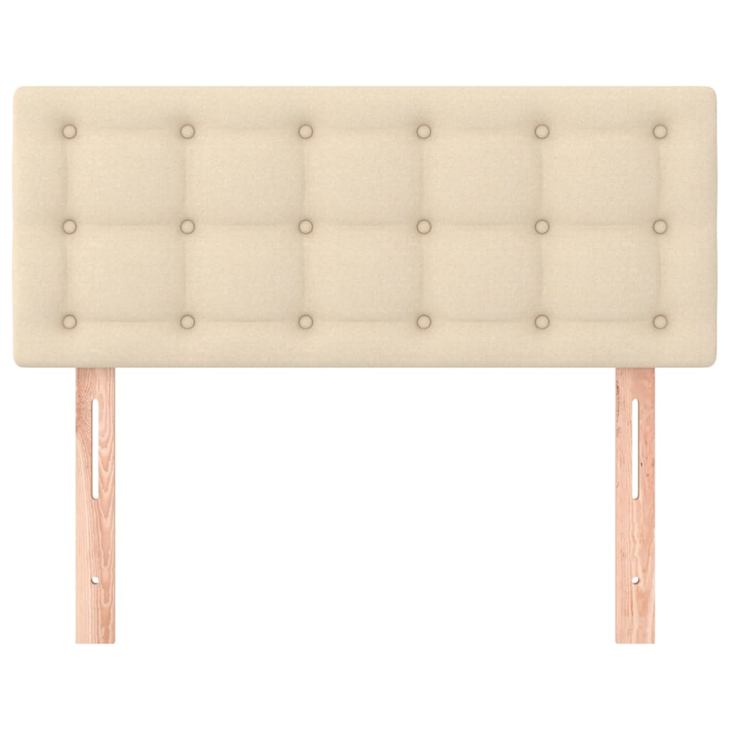 sengegavl 90x5x78/88 cm stof cremefarvet
