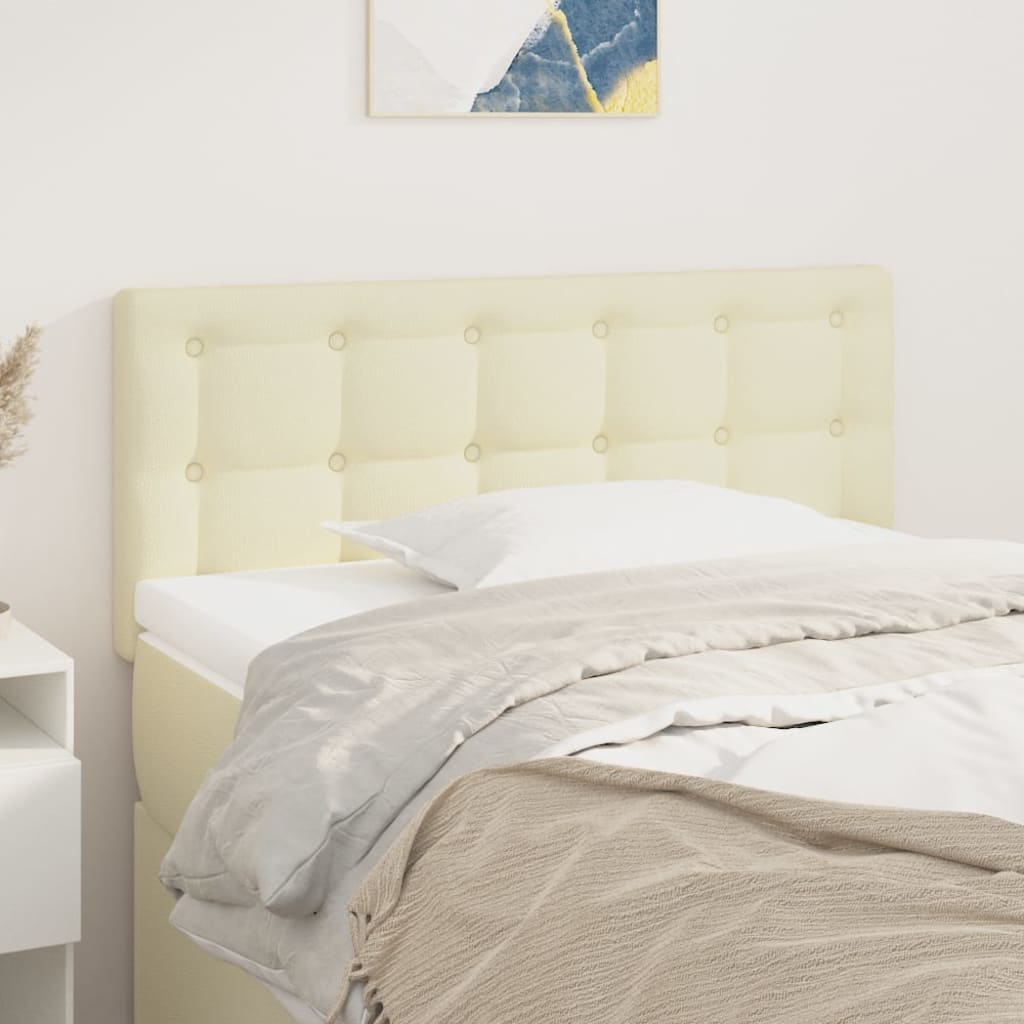 sengegavl 90x5x78/88 cm kunstlæder cremefarvet