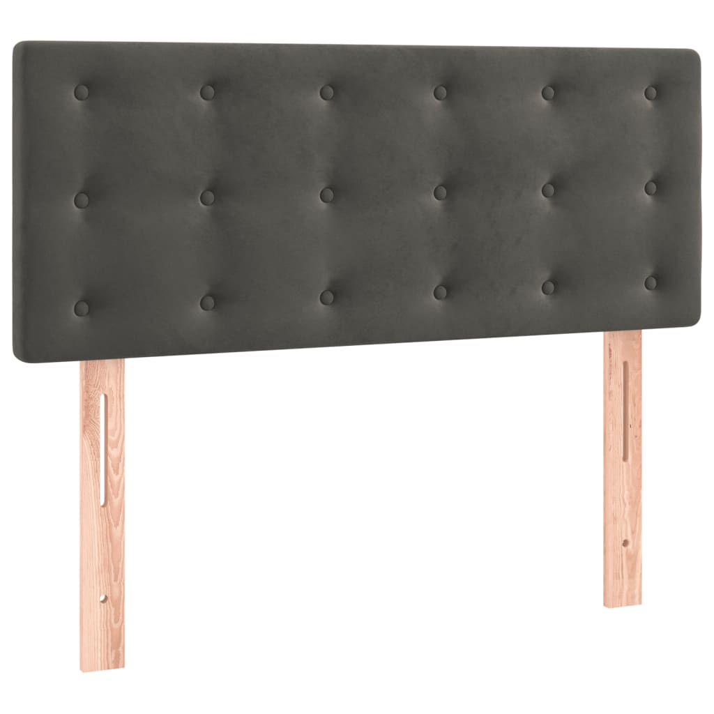 sengegavl 90x5x78/88 cm fløjl mørkegrå