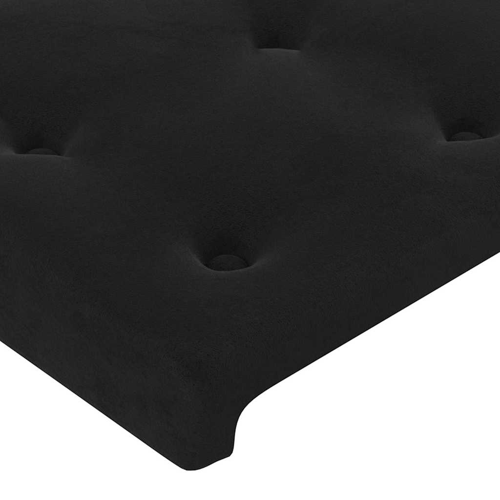sengegavl 90x5x78/88 cm fløjl sort