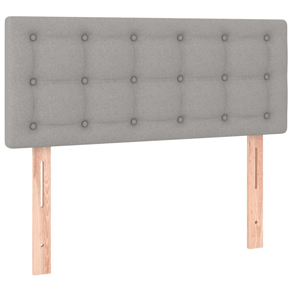 sengegavl 100x5x78/88 cm stof lysegrå