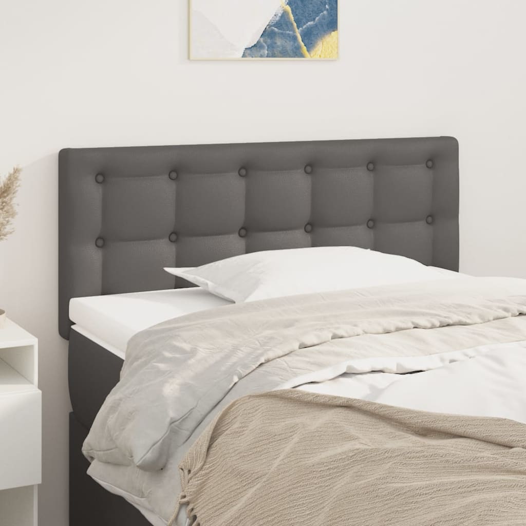 sengegavl 100x5x78/88 cm kunstlæder grå