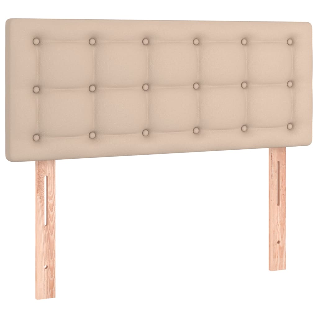 sengegavl 100x5x78/88 cm kunstlæder cappuccinofarvet