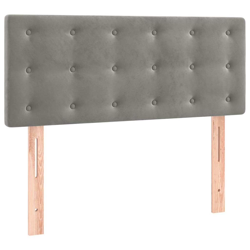 sengegavl 100x5x78/88 cm fløjl lysegrå