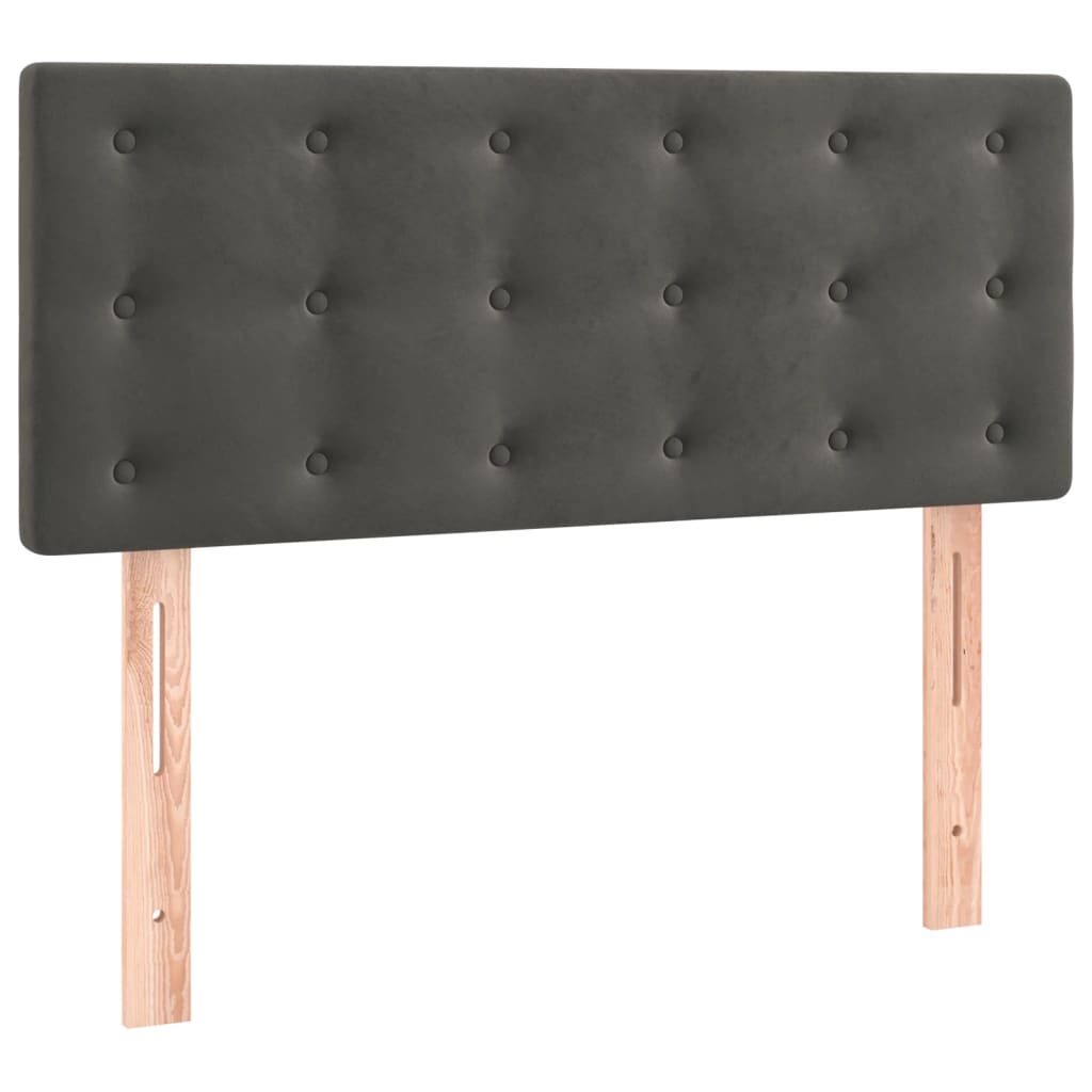 sengegavl 100x5x78/88 cm fløjl mørkegrå