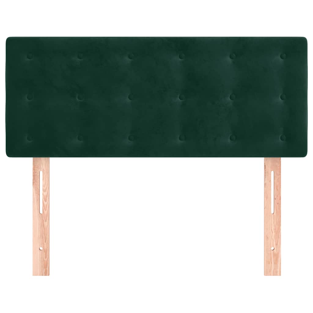 sengegavl 100x5x78/88 cm fløjl mørkegrøn