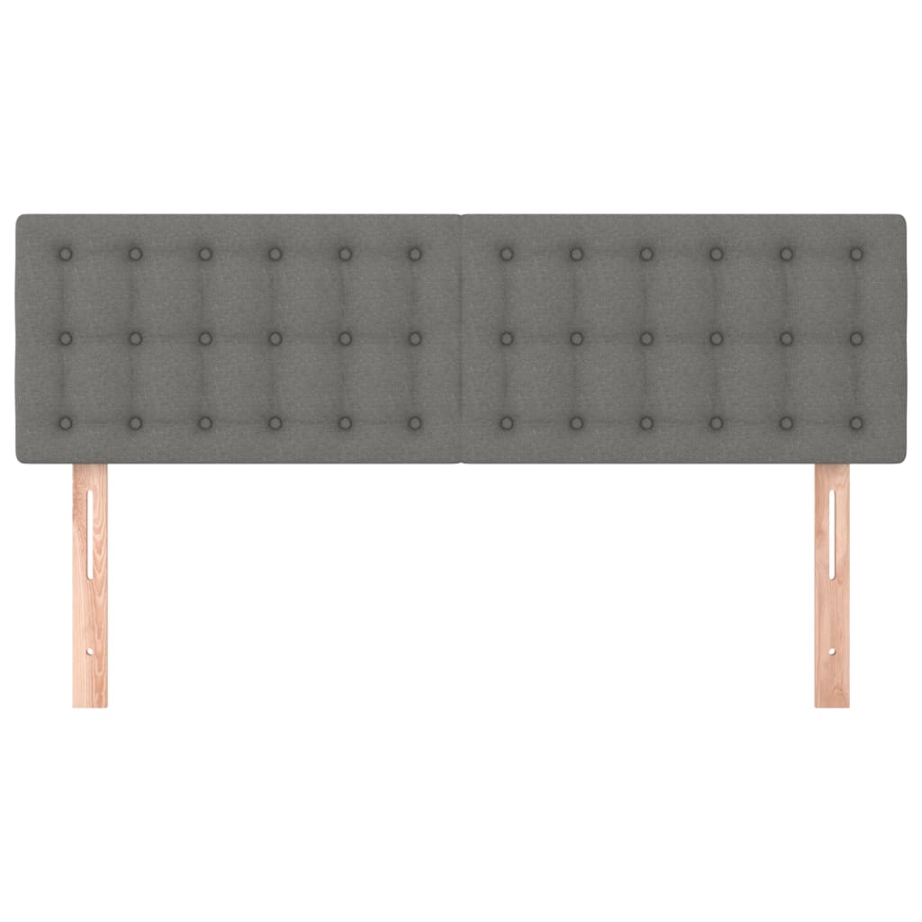 sengegavle 144x5x78/88 cm stof mørkegrå