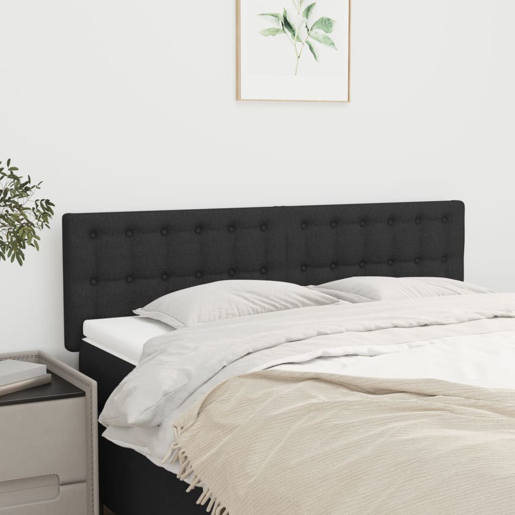 sengegavle 144x5x78/88 cm stof sort