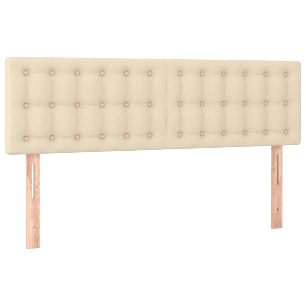 sengegavle 144x5x78/88 cm stof cremefarvet
