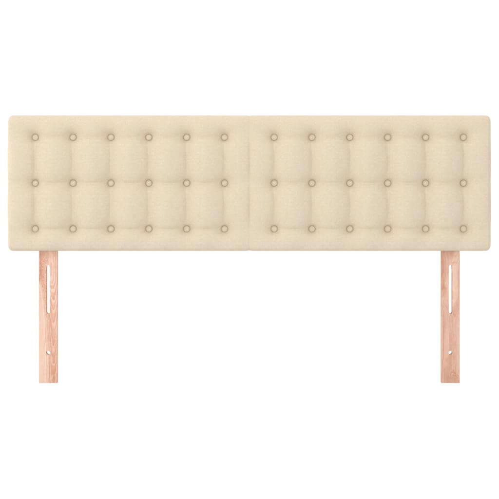 sengegavle 144x5x78/88 cm stof cremefarvet