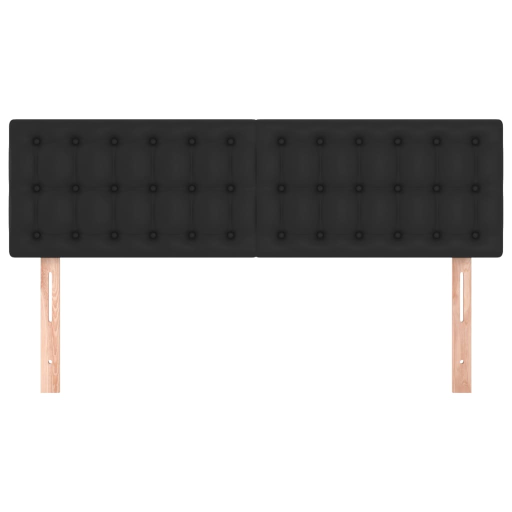 sengegavle 144x5x78/88 cm kunstlæder sort