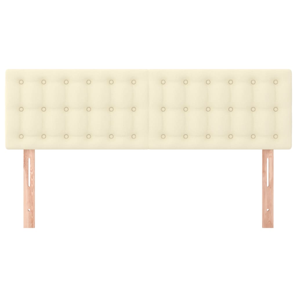 sengegavle 144x5x78/88 cm kunstlæder cremefarvet