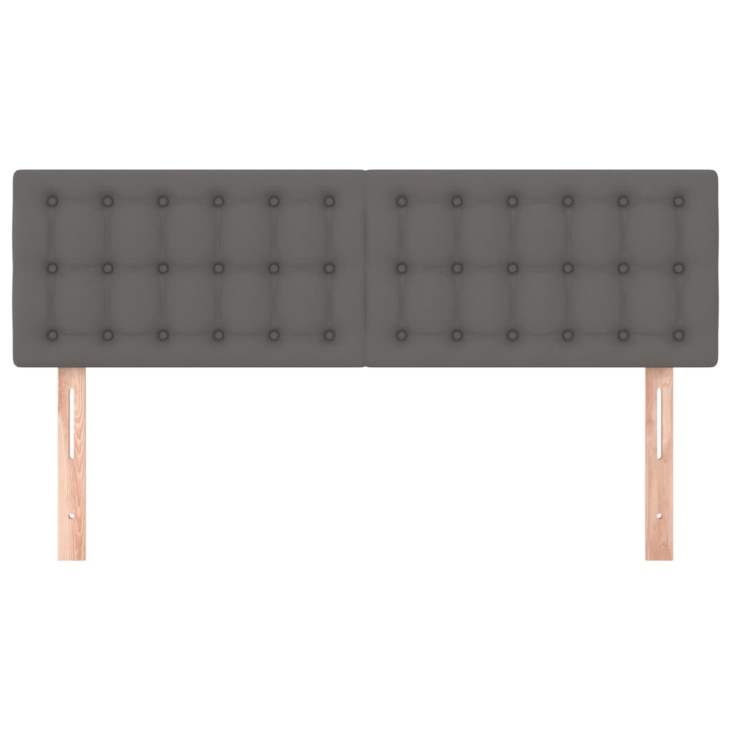sengegavle 144x5x78/88 cm kunstlæder grå