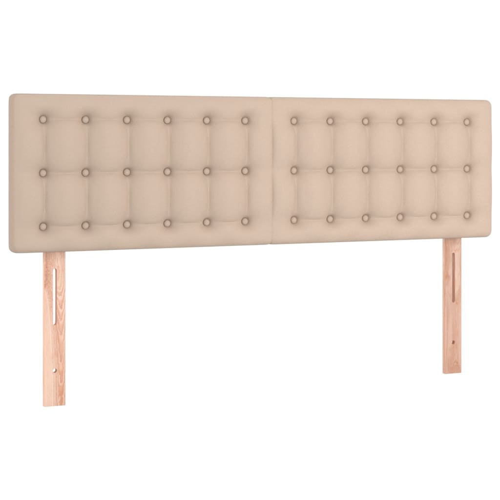 sengegavle 144x5x78/88 cm kunstlæder cappuccinofarvet