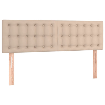 sengegavle 144x5x78/88 cm kunstlæder cappuccinofarvet