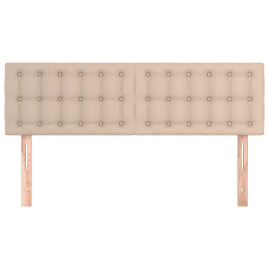 sengegavle 144x5x78/88 cm kunstlæder cappuccinofarvet