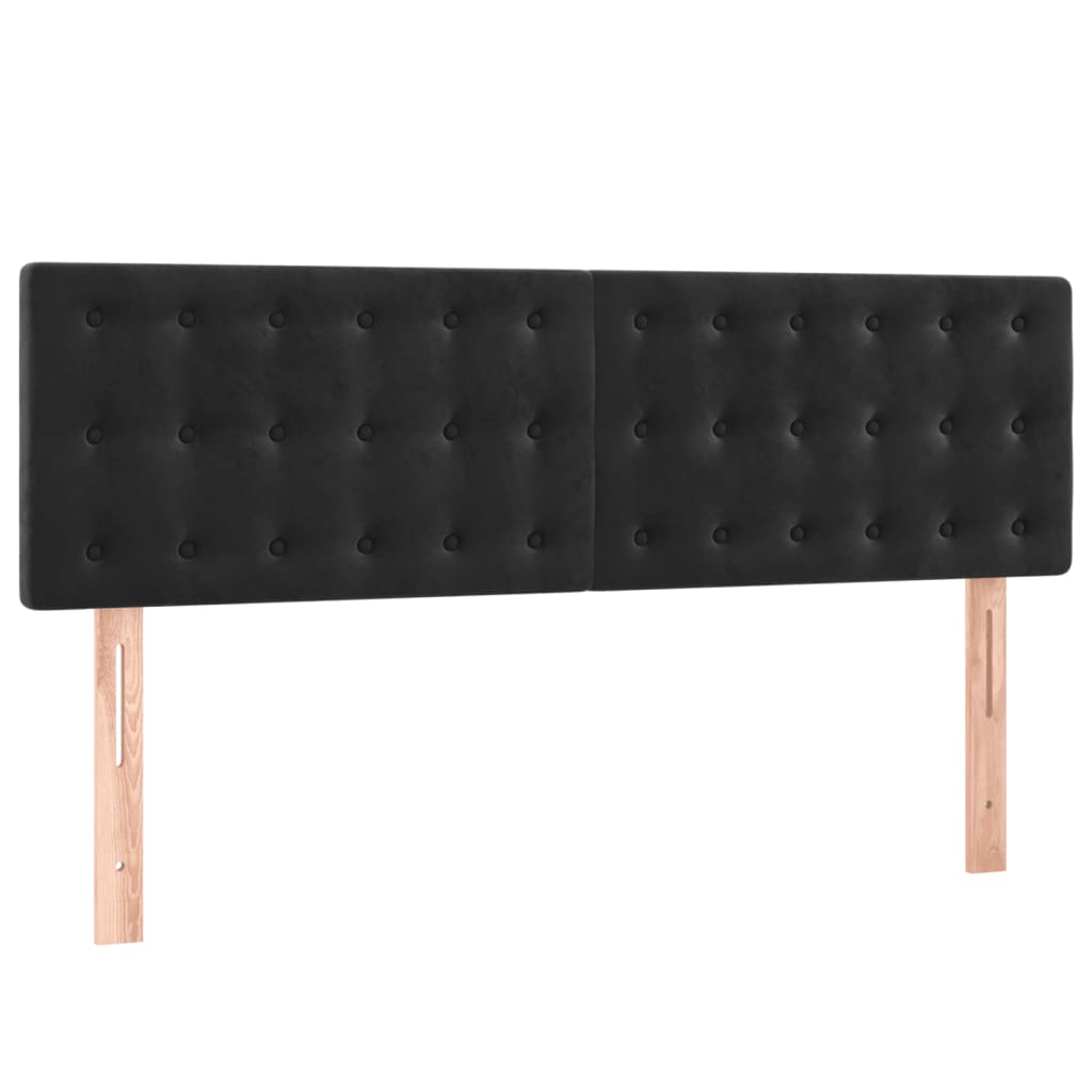 sengegavle 144x5x78/88 cm fløjl sort
