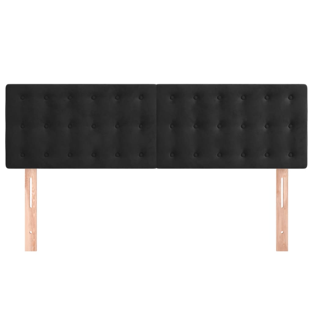 sengegavle 144x5x78/88 cm fløjl sort