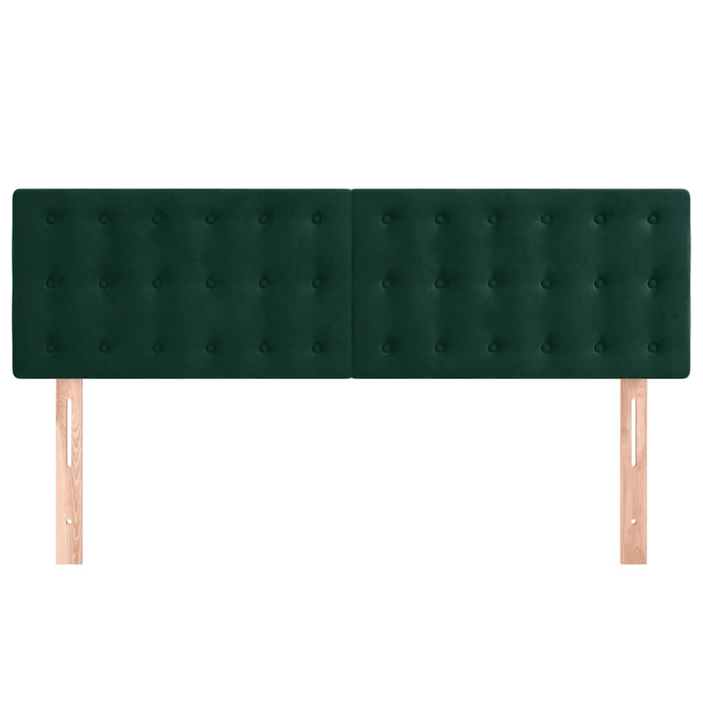 sengegavle 144x5x78/88 cm fløjl mørkegrøn