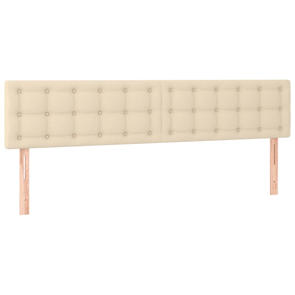sengegavle 160x5x78/88 cm stof cremefarvet
