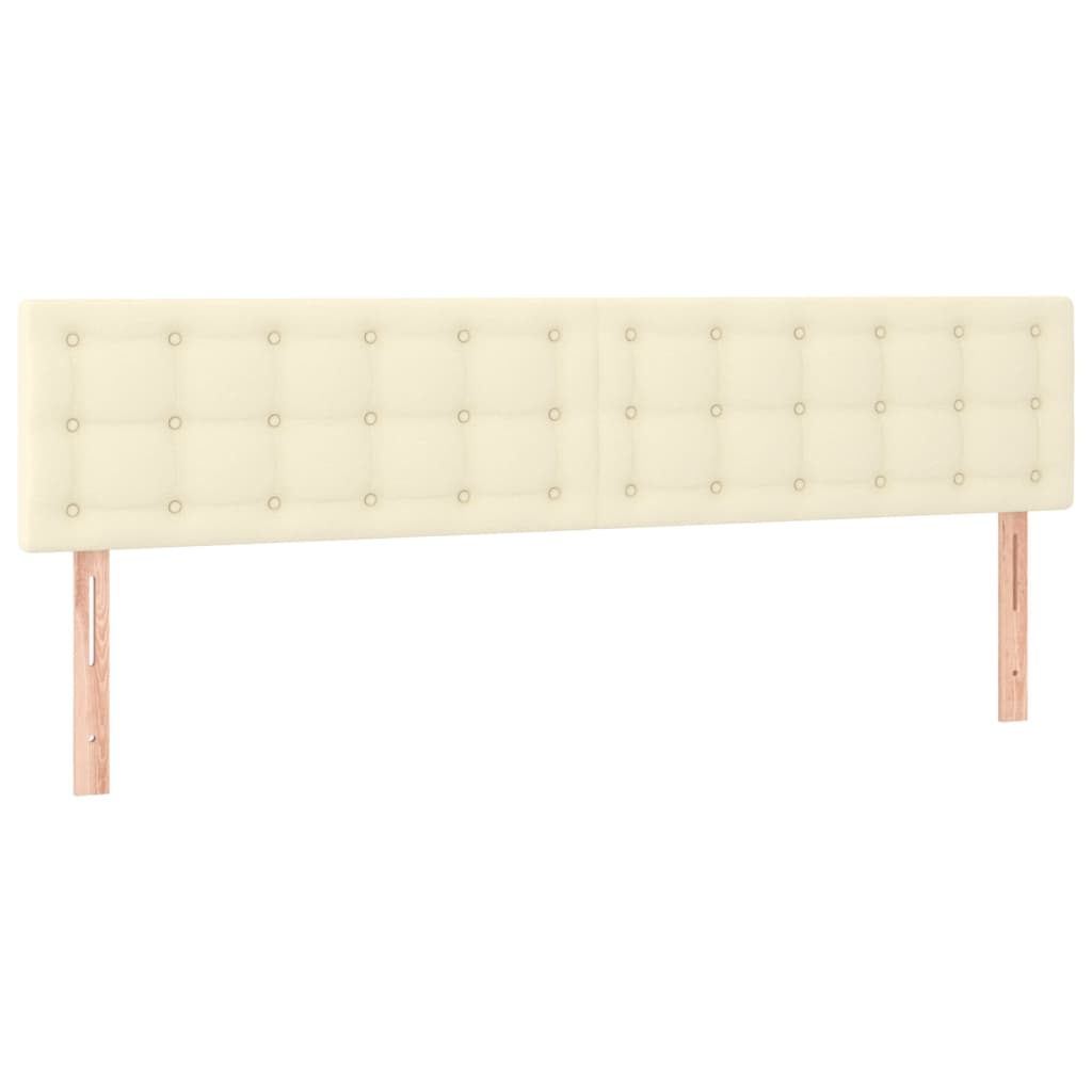 sengegavle 160x5x78/88 cm kunstlæder cremefarvet