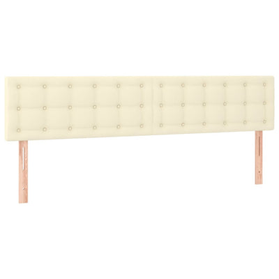sengegavle 160x5x78/88 cm kunstlæder cremefarvet
