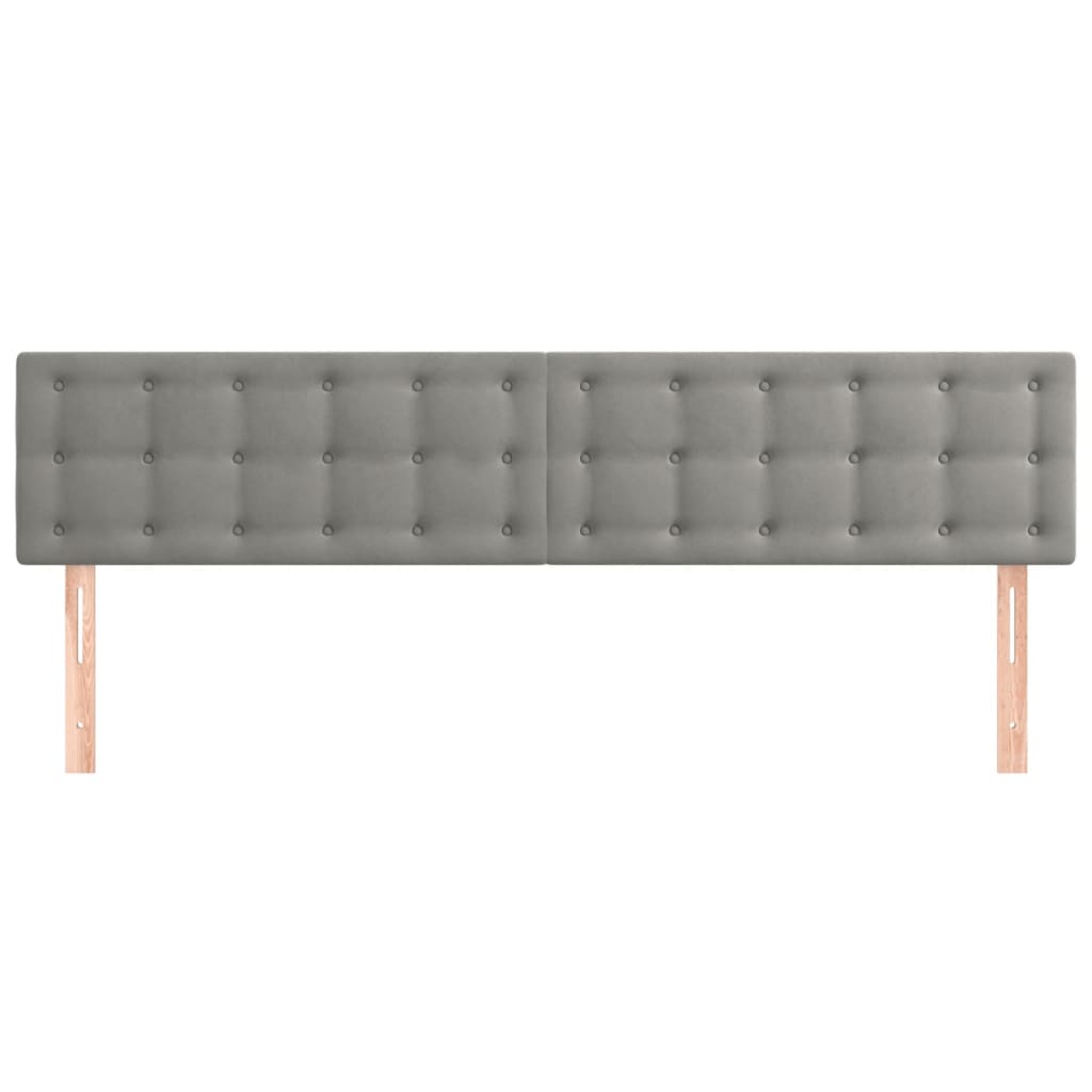 sengegavle 160x5x78/88 cm fløjl lysegrå