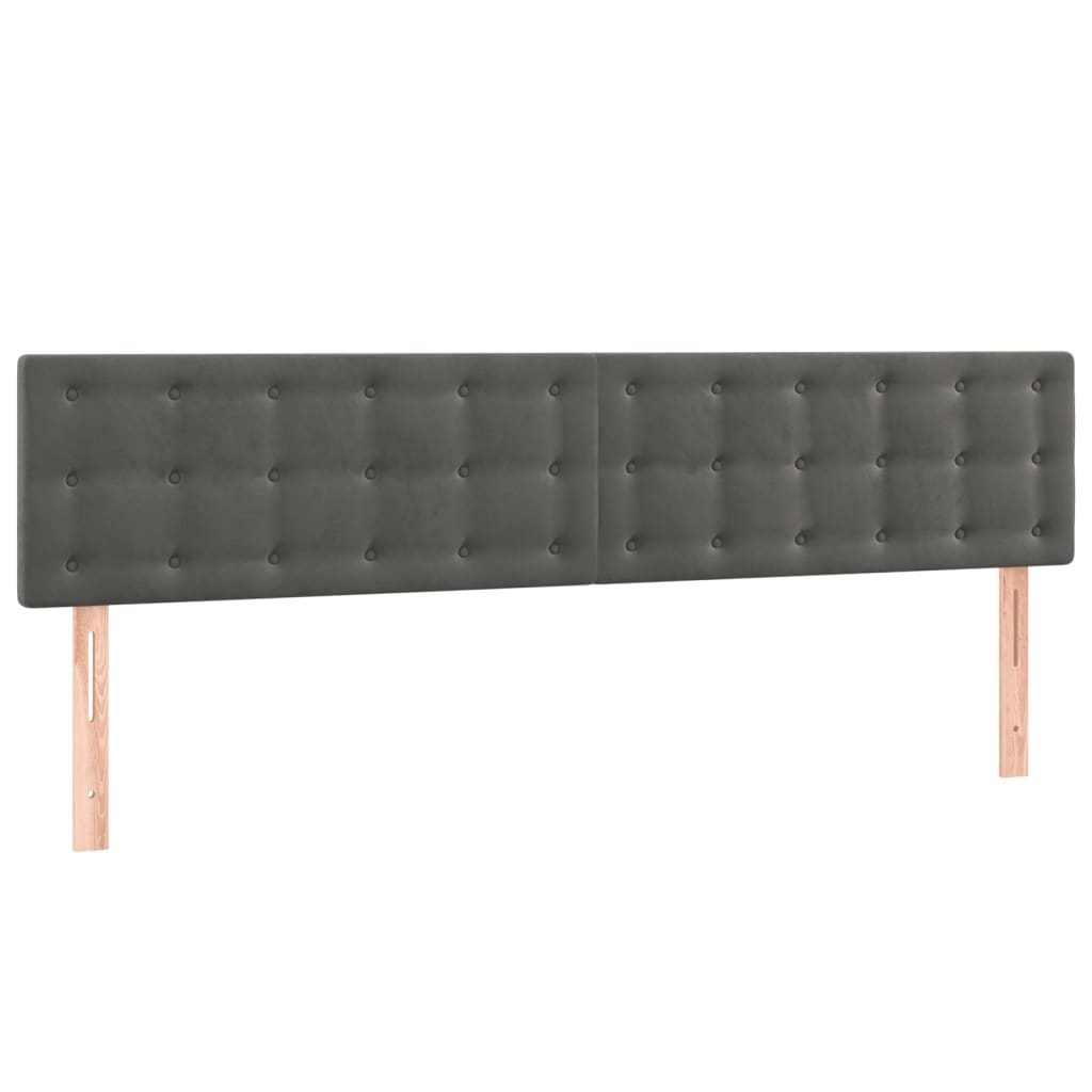 sengegavle 160x5x78/88 cm fløjl mørkegrå