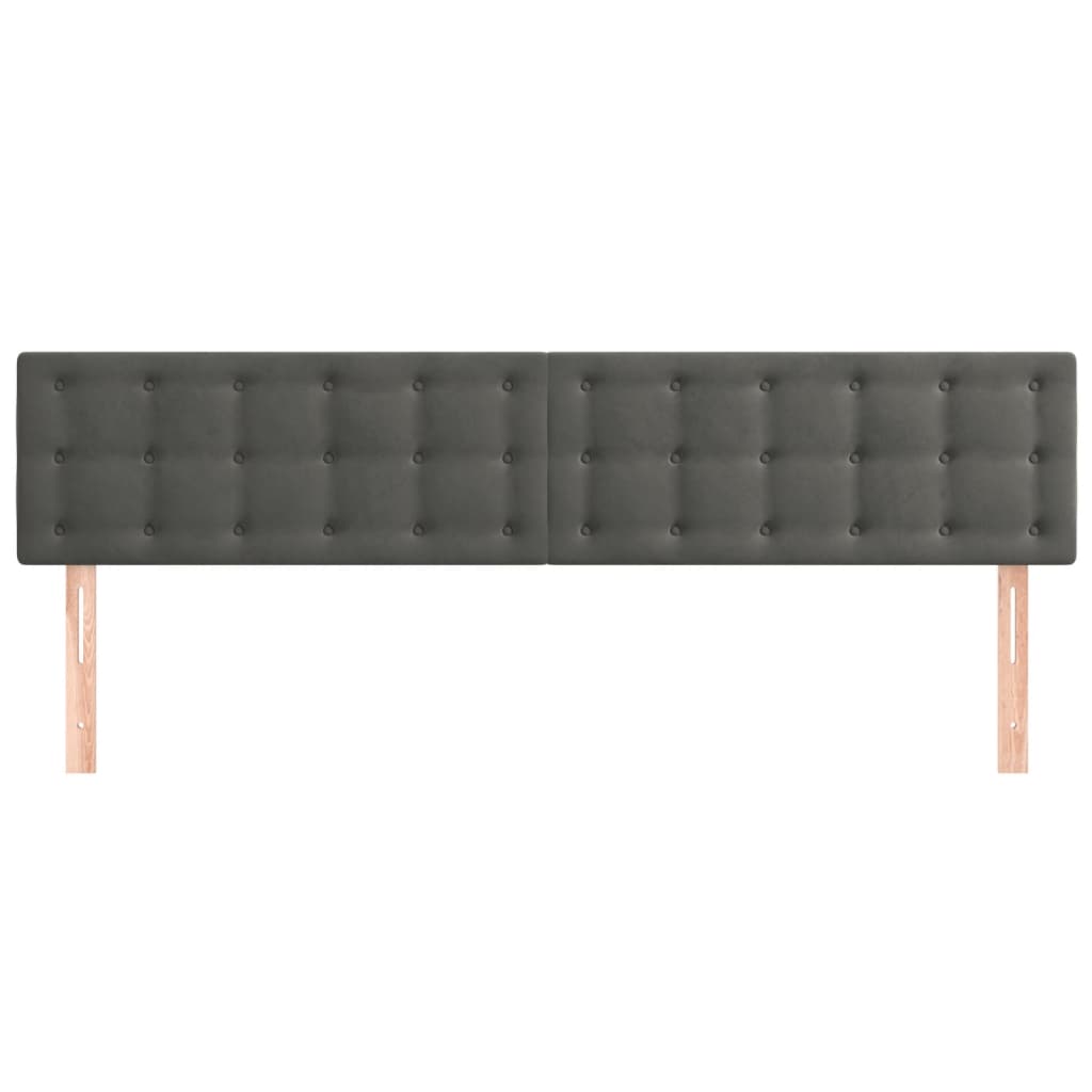 sengegavle 160x5x78/88 cm fløjl mørkegrå