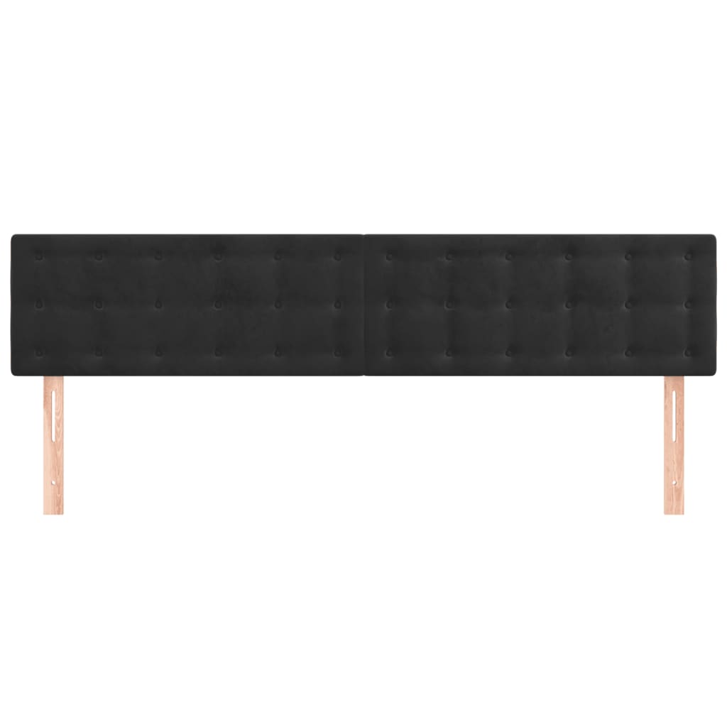 sengegavle 160x5x78/88 cm fløjl sort