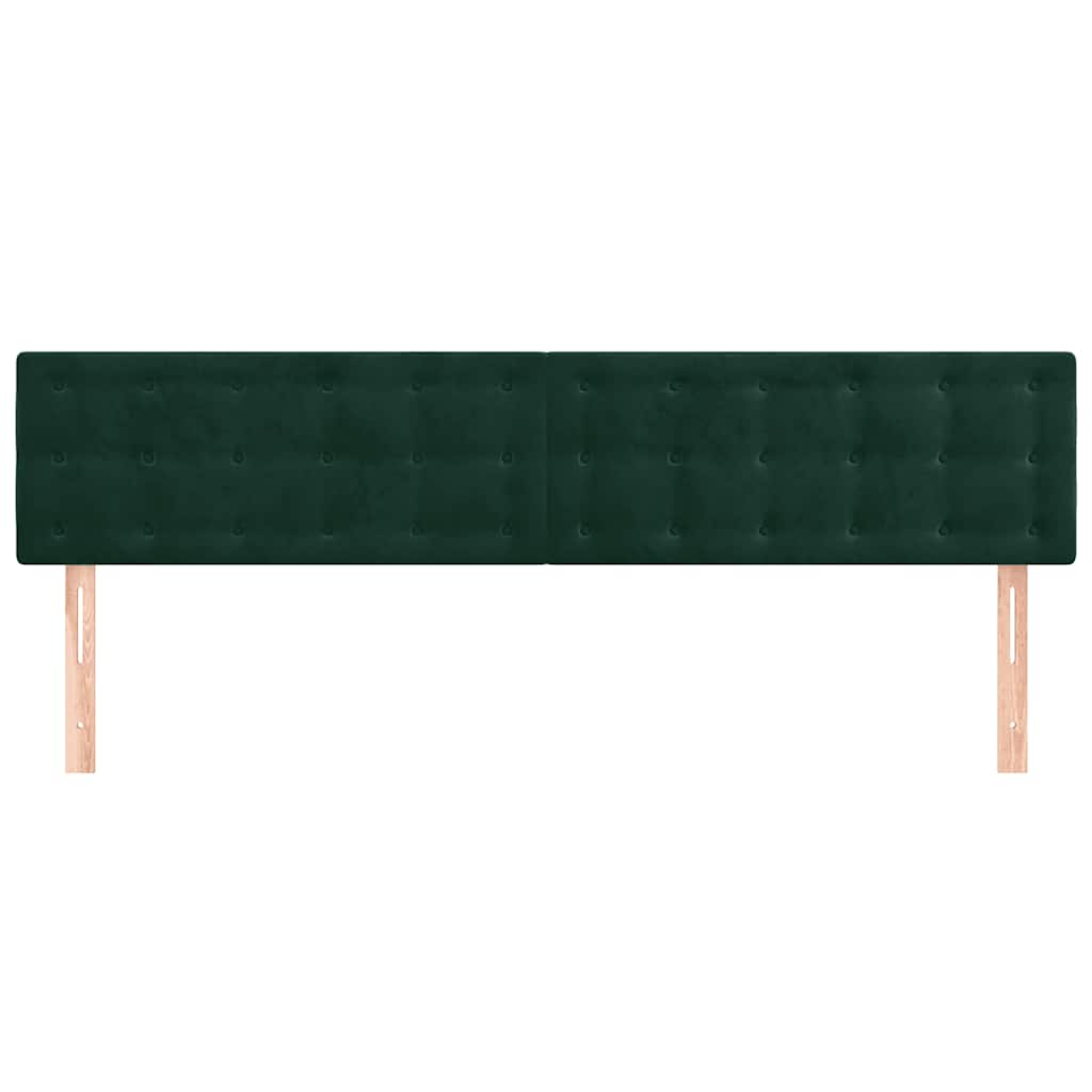 sengegavle 160x5x78/88 cm fløjl mørkegrøn